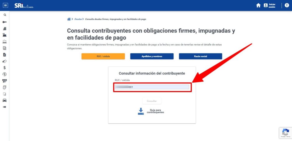Consulta de Deudas SRI en Firme 2 Consulta de Deudas SRI en Firme