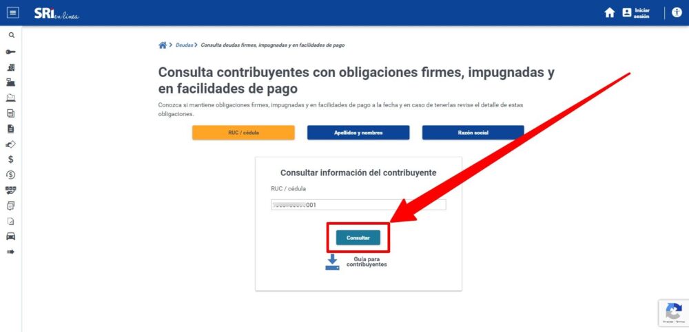 Consulta de Deudas SRI en Firme 3 Consulta de Deudas SRI en Firme