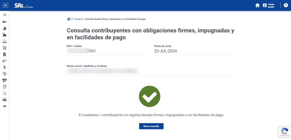 Consulta de Deudas SRI en Firme 4 Consulta de Deudas SRI en Firme