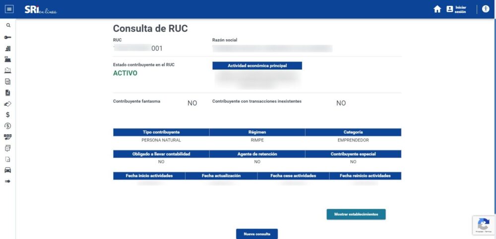 SRI Consulta de RUC en Linea 4 SRI Consulta de RUC en Linea